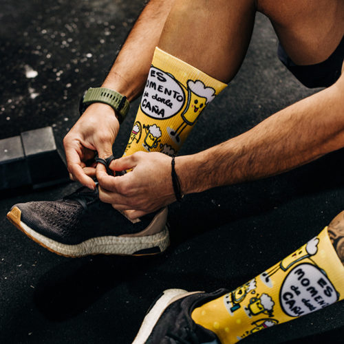 calcetines con diseño cerveza gym