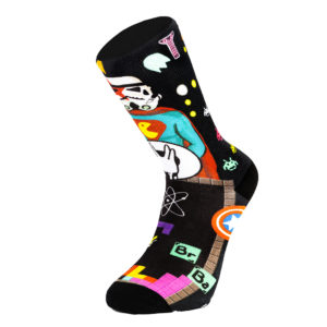 calcetines con diseño orgullo friki lateral
